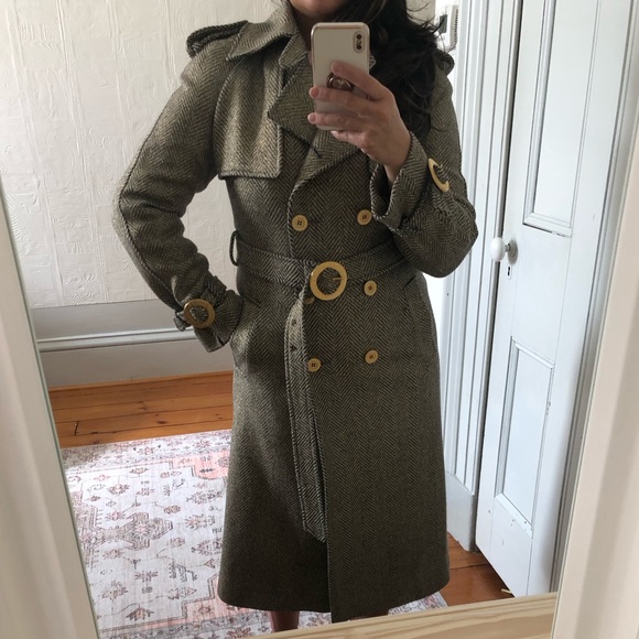 Stylish Wool Trench Coat - Made in Italy -Size 42-M - Picture 7 of 12